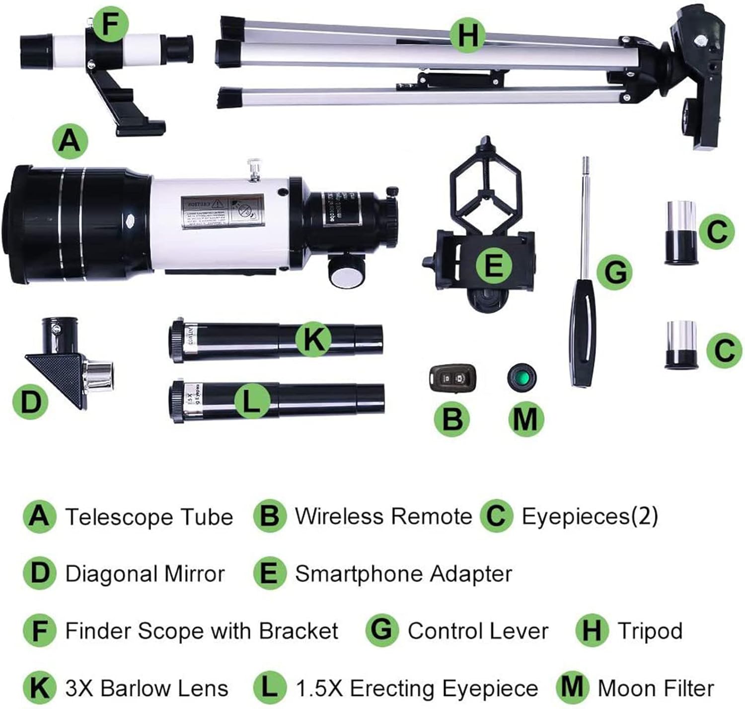 Nokmo | Professional Astronomical Telescope | 70mm Aperture, 300mm Focal Length & Easy Setup for Stargazing and Nature Exploration