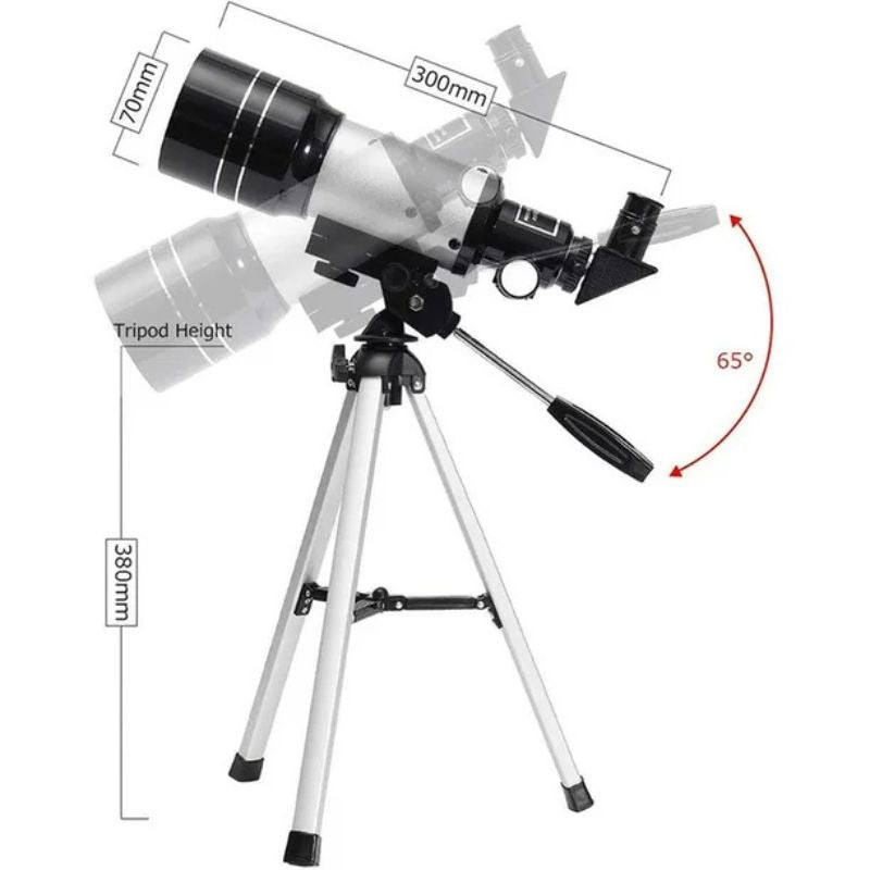 Nokmo | Professional Astronomical Telescope | 70mm Aperture, 300mm Focal Length & Easy Setup for Stargazing and Nature Exploration