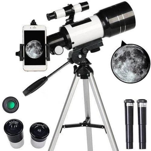 Nokmo | Professional Astronomical Telescope | 70mm Aperture, 300mm Focal Length & Easy Setup for Stargazing and Nature Exploration
