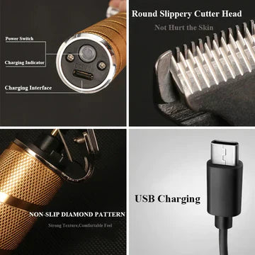 Nokmo | Professional Hair Clippers for Men Gold Set | Gold Cordless Hair Clippers