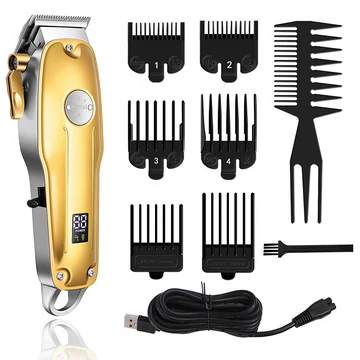 Nokmo | Professional Hair Clippers for Men Gold Set | Gold Cordless Hair Clippers