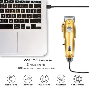 Nokmo | Professional Hair Clippers for Men Gold Set | Gold Cordless Hair Clippers