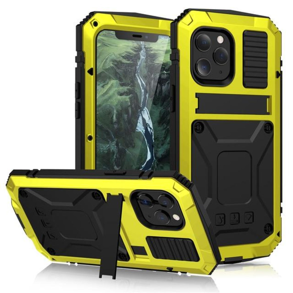 Nokmo | Protective Shockproof Tempered Glass Metal Case for iPhone