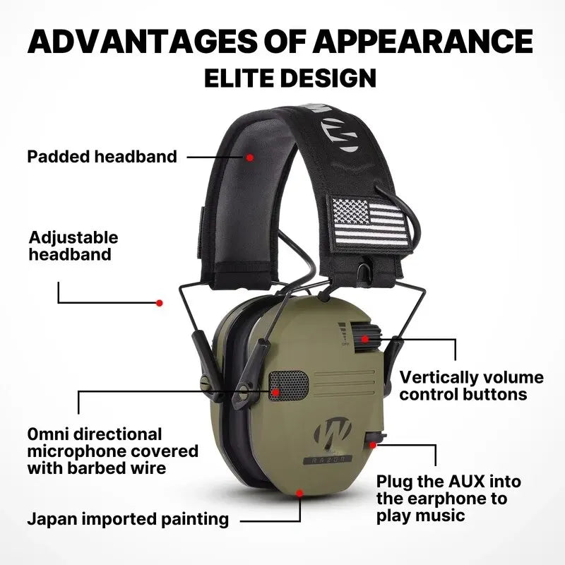 Nokmo | Protective Shooting Headphones | Active Noise Cancellation, Lightweight and Comfortable for Shooting Activities