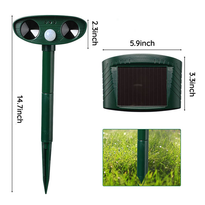 Nokmo | Raccoon Outdoor Ultrasonic Repeller - Solar-Powered Ultrasonic Animal and Pest Repellent - Get Rid of Raccoons in 48 Hours
