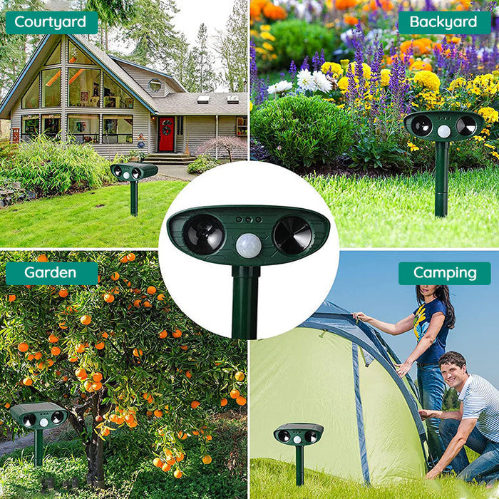 Nokmo | Raccoon Outdoor Ultrasonic Repeller - Solar-Powered Ultrasonic Animal and Pest Repellent - Get Rid of Raccoons in 48 Hours
