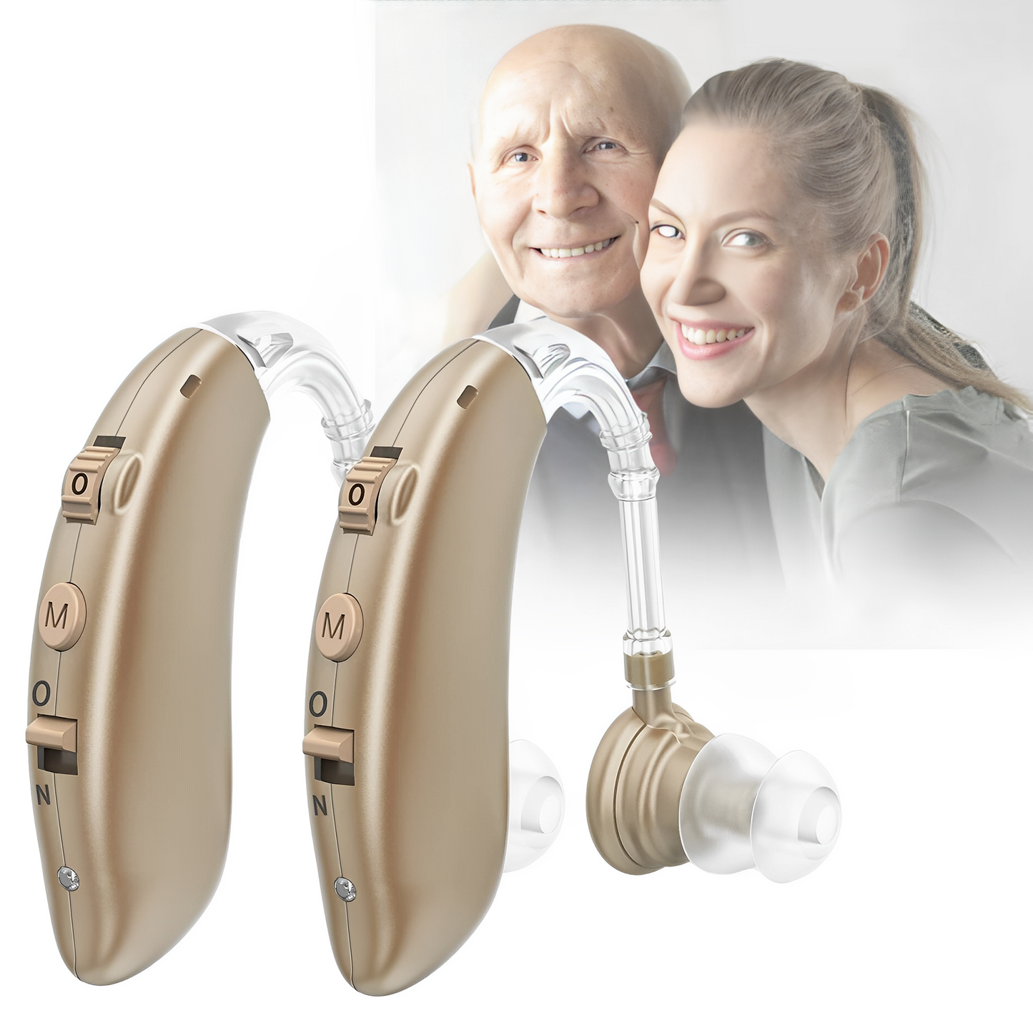 Nokmo | Rechargeable Digital Behind the Ear Hearing Aids BTE With Noise Reduction