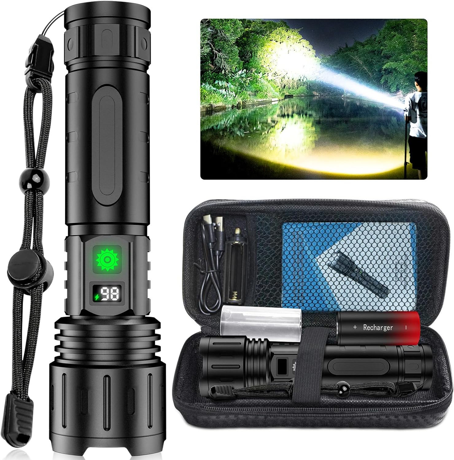 Nokmo | Rechargeable LED Flashlight High Power Torch