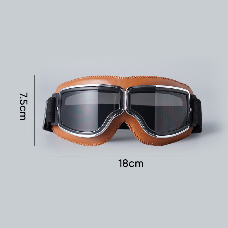 Nokmo | RoadRider | Vintage Motorcycle Goggles with Interchangeable Lenses and Comfort Padding