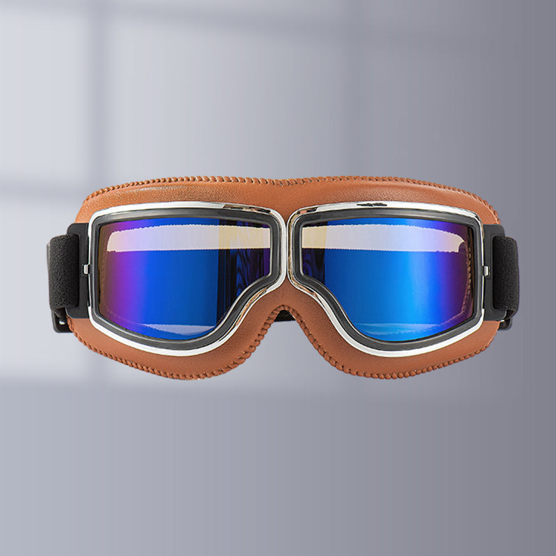 Nokmo | RoadRider | Vintage Motorcycle Goggles with Interchangeable Lenses and Comfort Padding