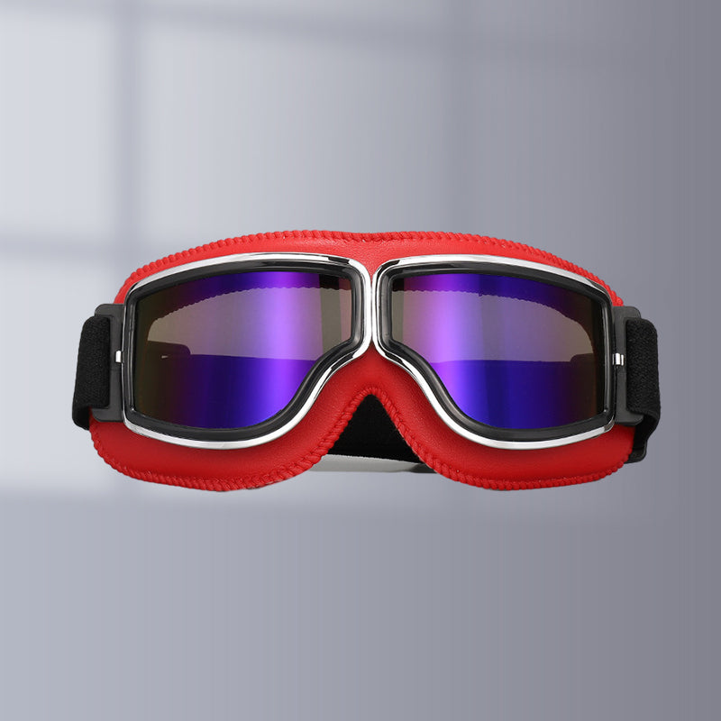 Nokmo | RoadRider | Vintage Motorcycle Goggles with Interchangeable Lenses and Comfort Padding