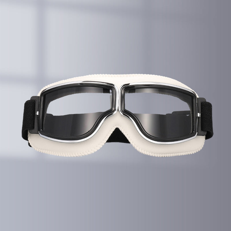Nokmo | RoadRider | Vintage Motorcycle Goggles with Interchangeable Lenses and Comfort Padding