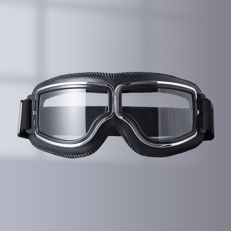 Nokmo | RoadRider | Vintage Motorcycle Goggles with Interchangeable Lenses and Comfort Padding