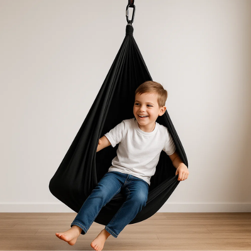 Nokmo | RustNest Cotton Therapy Sling | Soothing Deep Pressure | Black, 100×280 cm