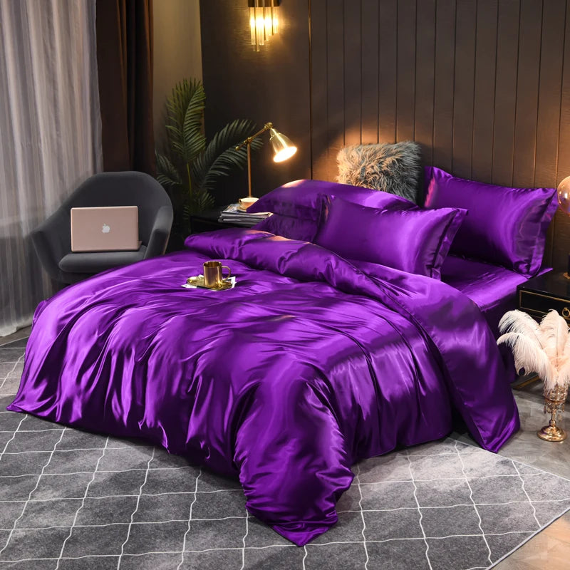 Nokmo | Satin Bedding Set Duvet Cover Pillowcases
