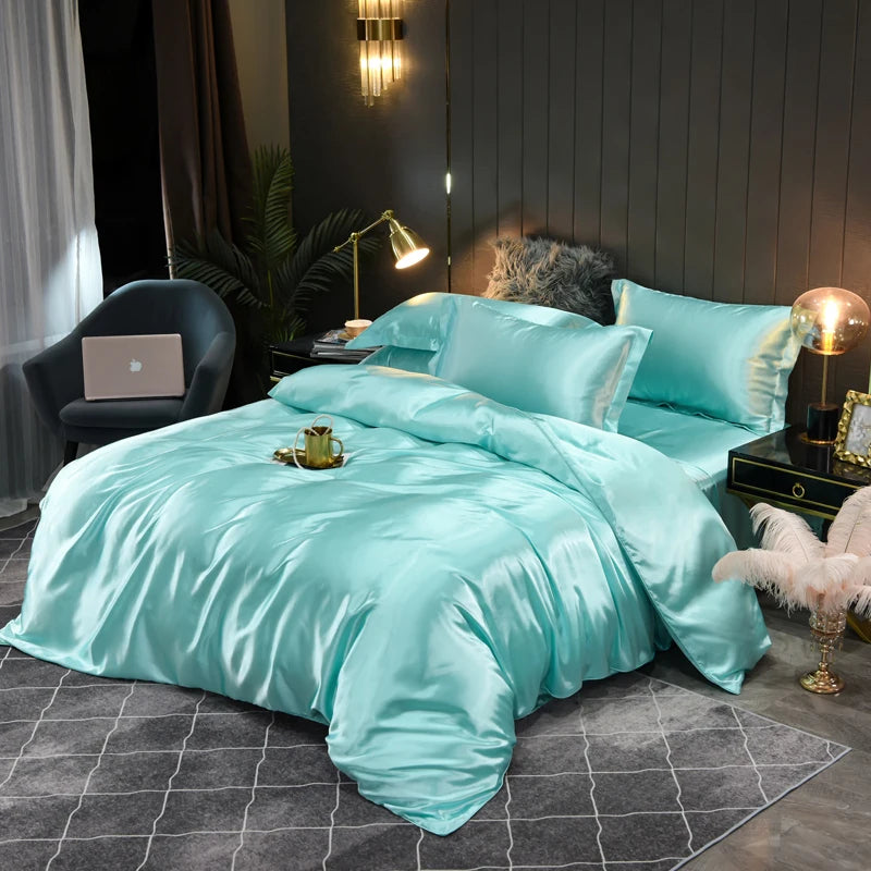 Nokmo | Satin Bedding Set Duvet Cover Pillowcases