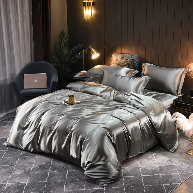 Nokmo | Satin Bedding Set Duvet Cover Pillowcases