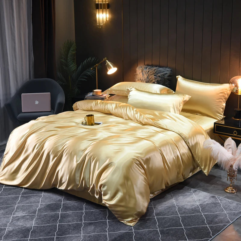 Nokmo | Satin Bedding Set Duvet Cover Pillowcases