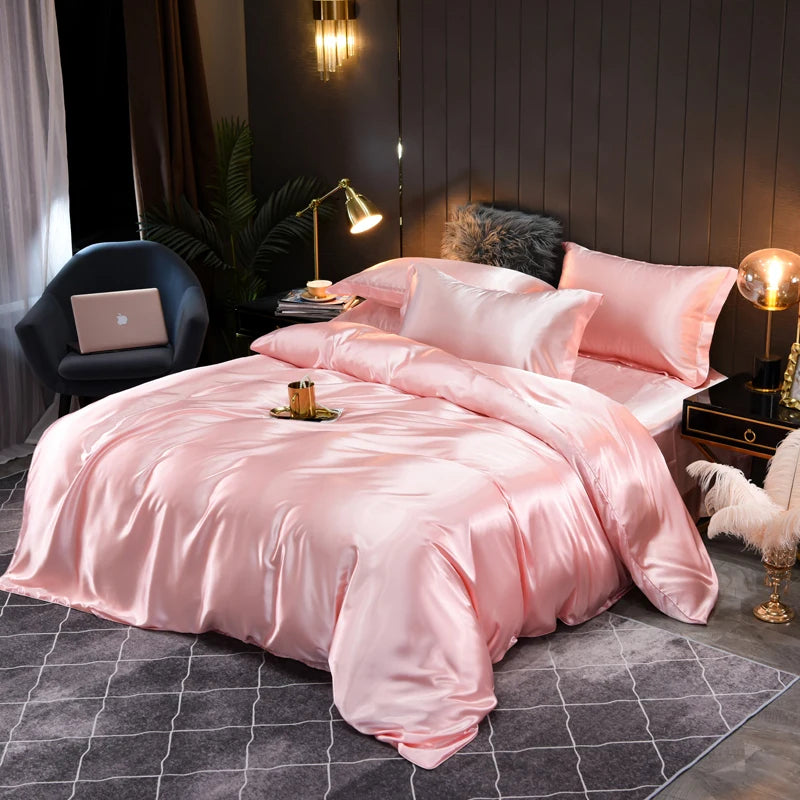 Nokmo | Satin Bedding Set Duvet Cover Pillowcases