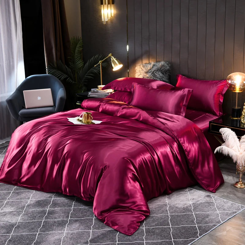 Nokmo | Satin Bedding Set Duvet Cover Pillowcases