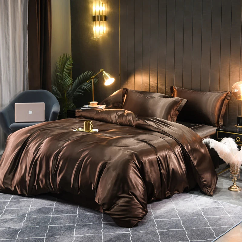 Nokmo | Satin Bedding Set Duvet Cover Pillowcases