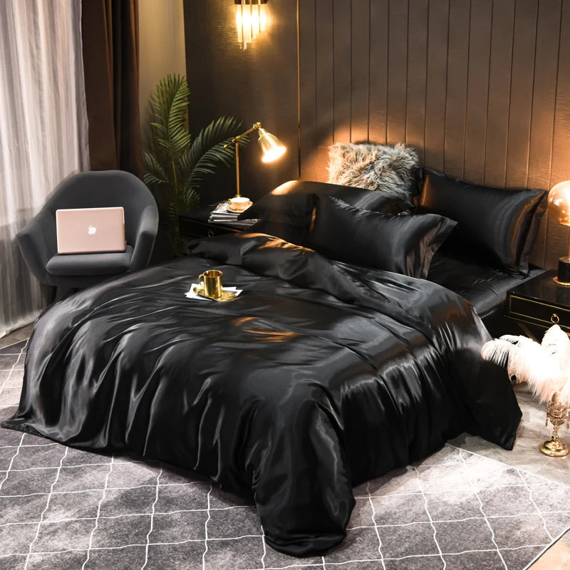 Nokmo | Satin Bedding Set Duvet Cover Pillowcases