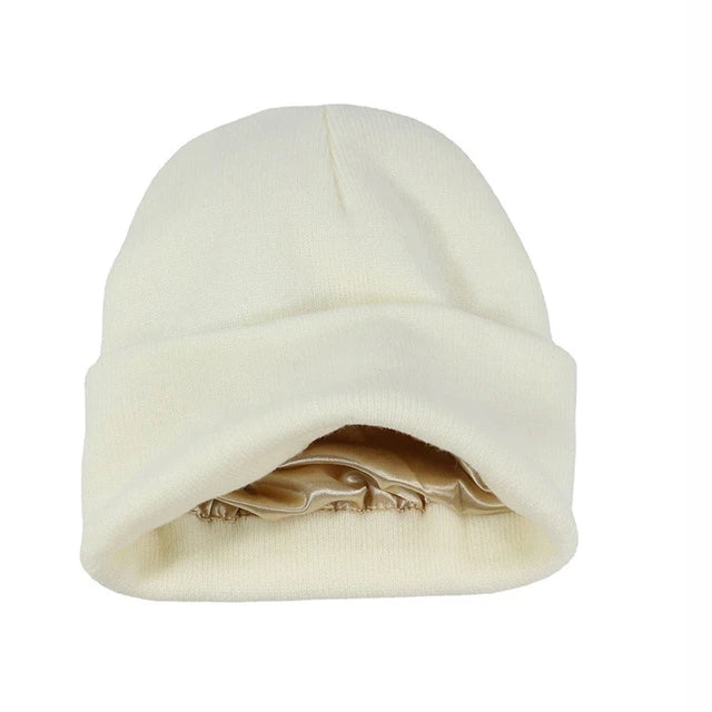 Nokmo | Satin Lined Beanie Hat - Cozy Knit