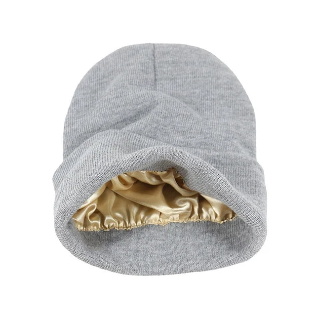 Nokmo | Satin Lined Beanie Hat - Cozy Knit