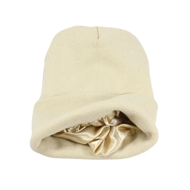 Nokmo | Satin Lined Beanie Hat - Cozy Knit