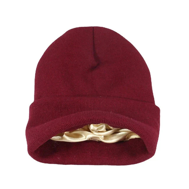 Nokmo | Satin Lined Beanie Hat - Cozy Knit
