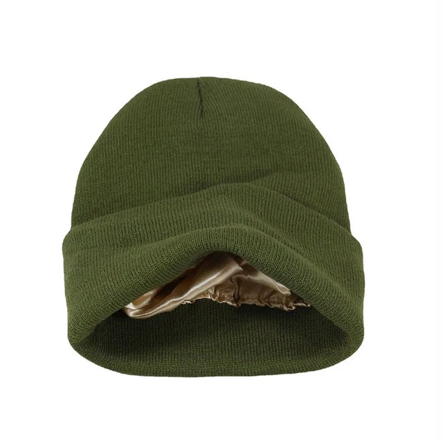 Nokmo | Satin Lined Beanie Hat - Cozy Knit