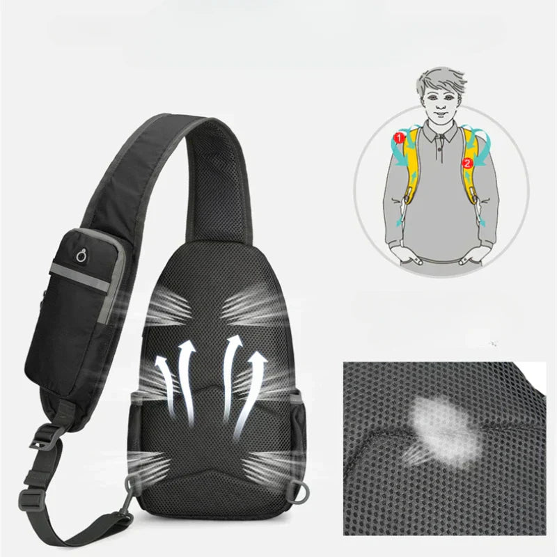 Nokmo | SecurePack | Anti-Theft Waterproof Multi-Pocket Shoulder Backpack – Lightweight Crossbody Travel Bag