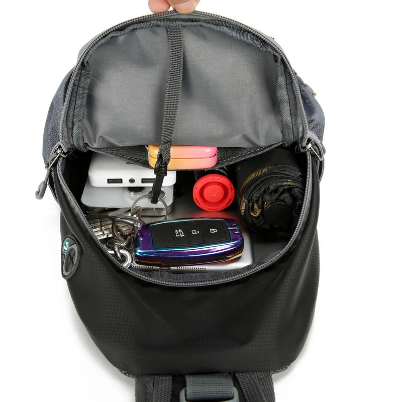 Nokmo | SecurePack | Anti-Theft Waterproof Multi-Pocket Shoulder Backpack – Lightweight Crossbody Travel Bag