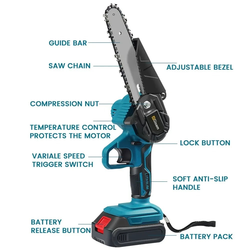 Nokmo | SharpCut 6” Cordless Chainsaw | Powerful and Ergonomic | Lightweight