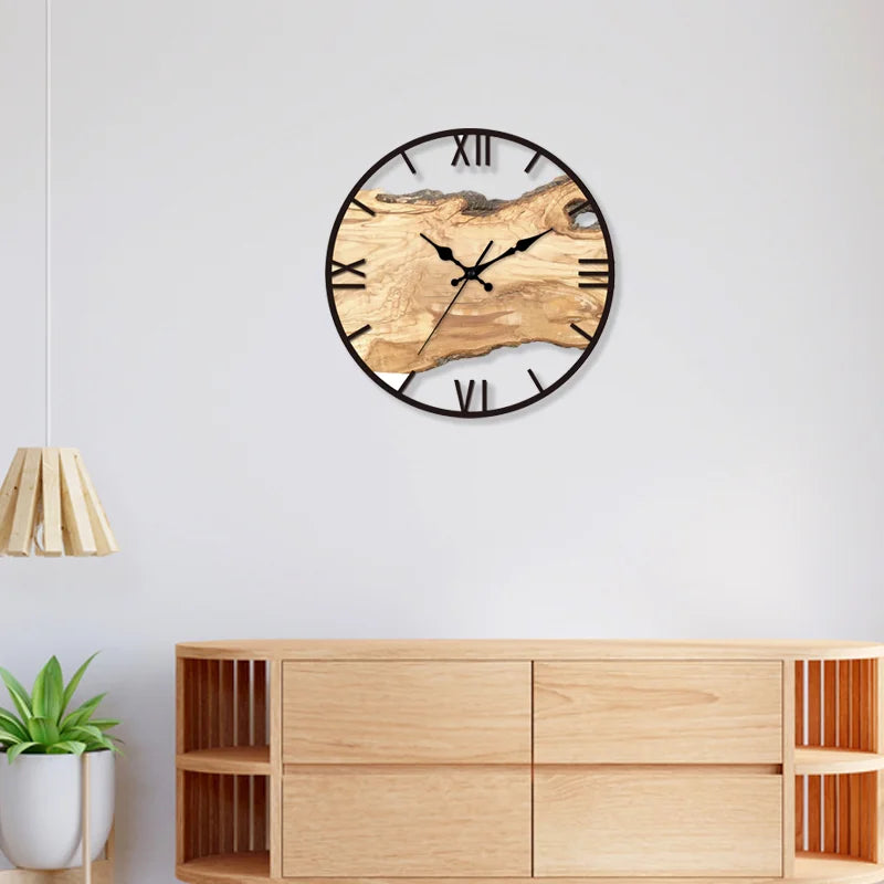 Nokmo | Silent Wall Clock Made of Acrylic and Wood
