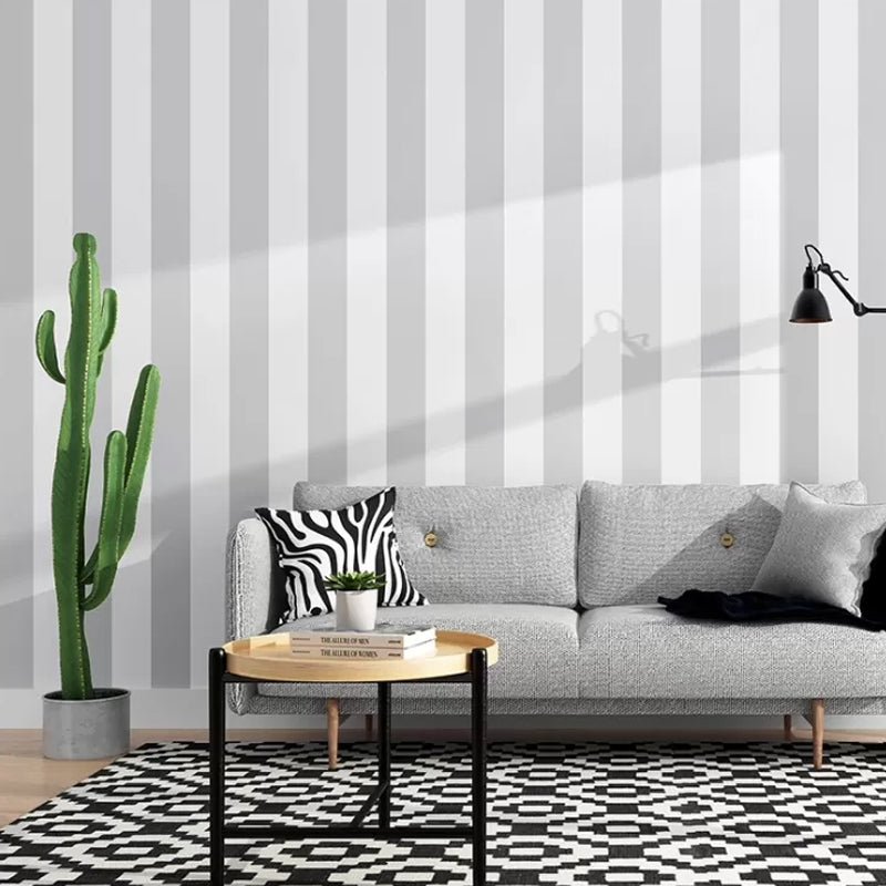 Nokmo | Simple Wide Stripes Non-Adhesive Wallpaper for Coffee Room and Clothing Store, 33 Feet x 20.5 Inches