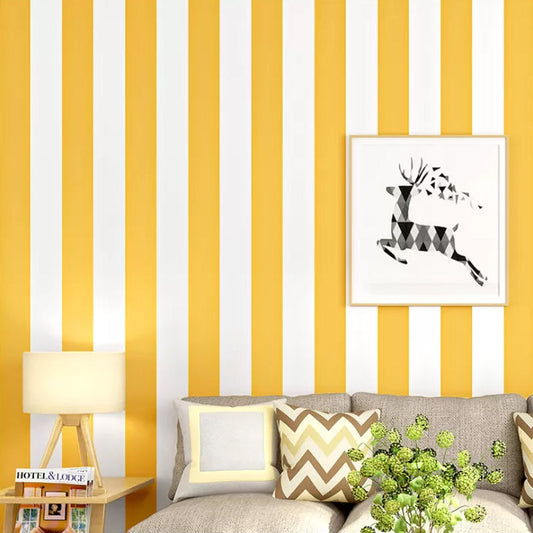 Nokmo | Simple Wide Stripes Non-Adhesive Wallpaper for Coffee Room and Clothing Store, 33 Feet x 20.5 Inches