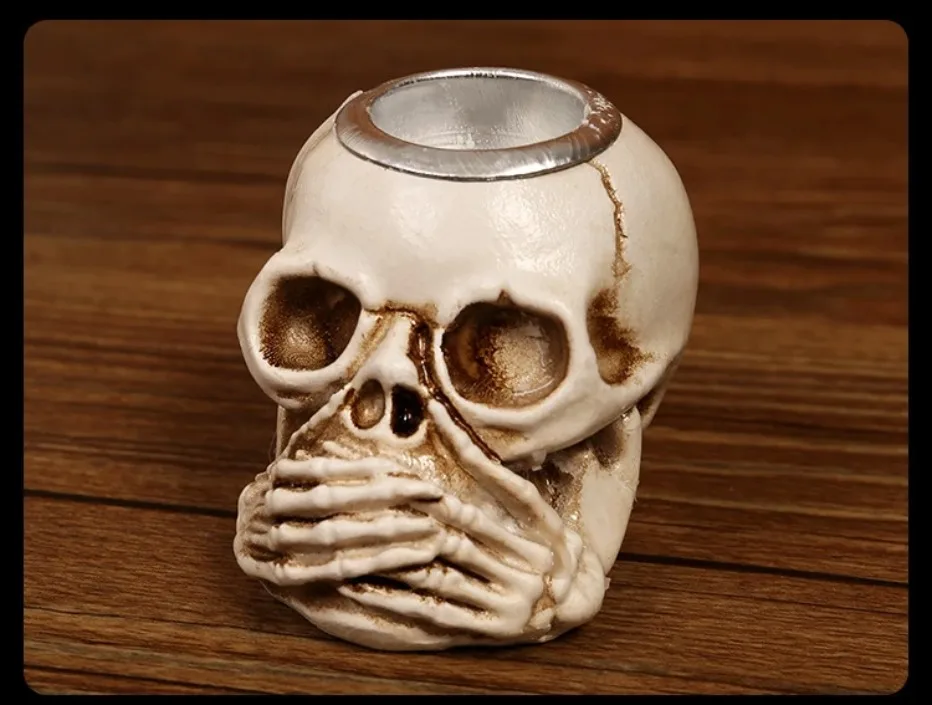 Nokmo | Skullight 3pc Halloween Skull Candle Holder Set