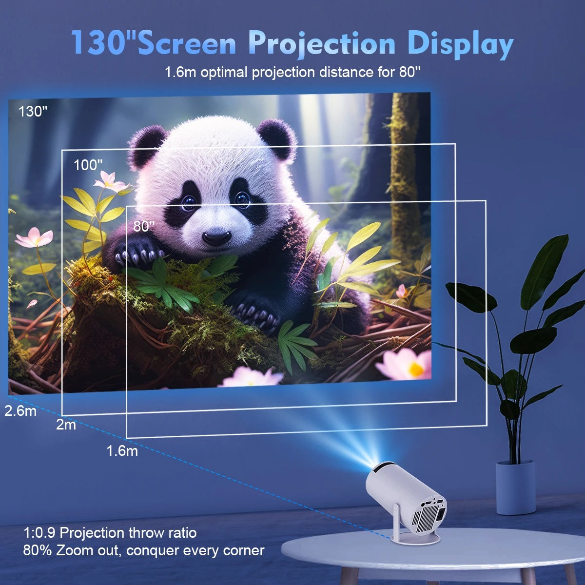 Nokmo | Smart 4K Mini Projector with Dual WiFi and Bluetooth Connection