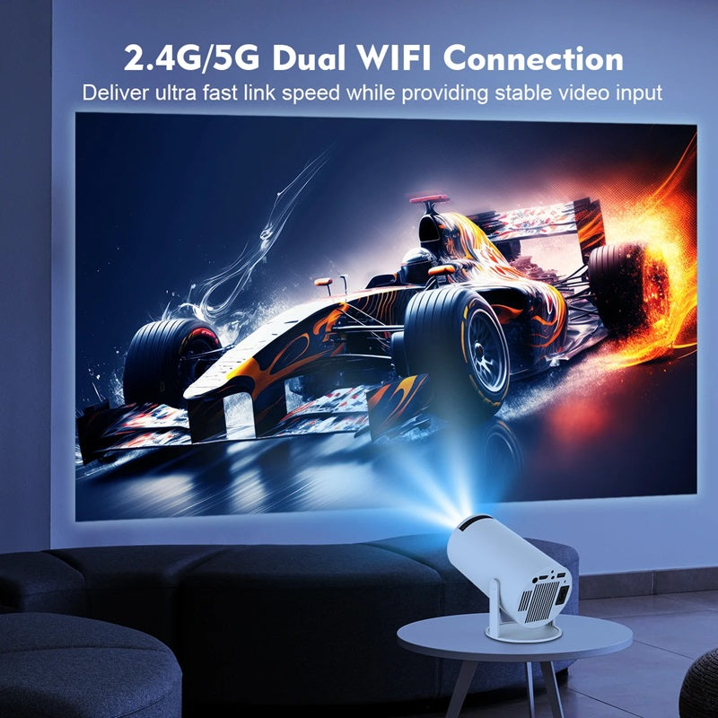Nokmo | Smart 4K Mini Projector with Dual WiFi and Bluetooth Connection