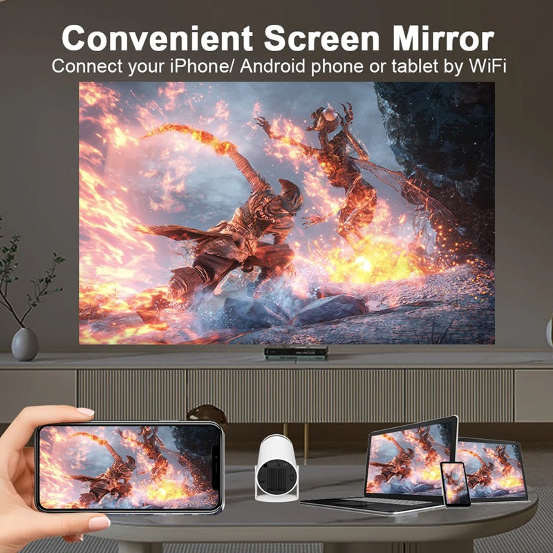 Nokmo | Smart 4K Mini Projector with Dual WiFi and Bluetooth Connection