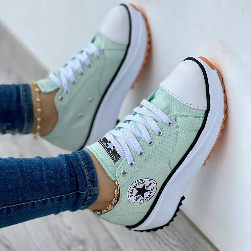 Nokmo Sneaker Women Thick Sole Lacing