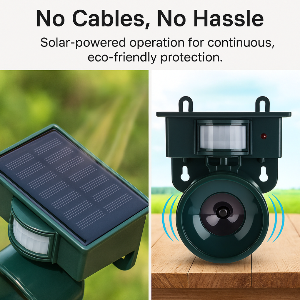 Nokmo | Solar Motion Sensor Bird Repeller & Scarer