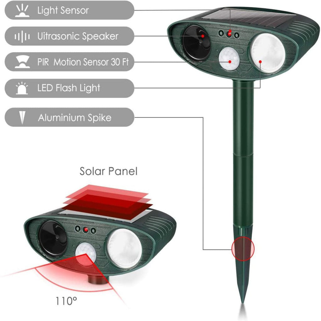Nokmo | Solar Ultrasonic Pest Repeller with LED Flash