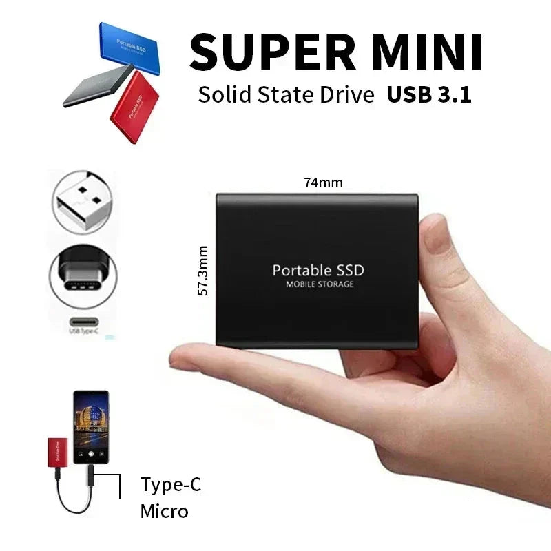 Nokmo | TECHNOLOGY | Super Fast External SSD 128GB | Mini SSD | High-Speed Storage for Laptop and PC
