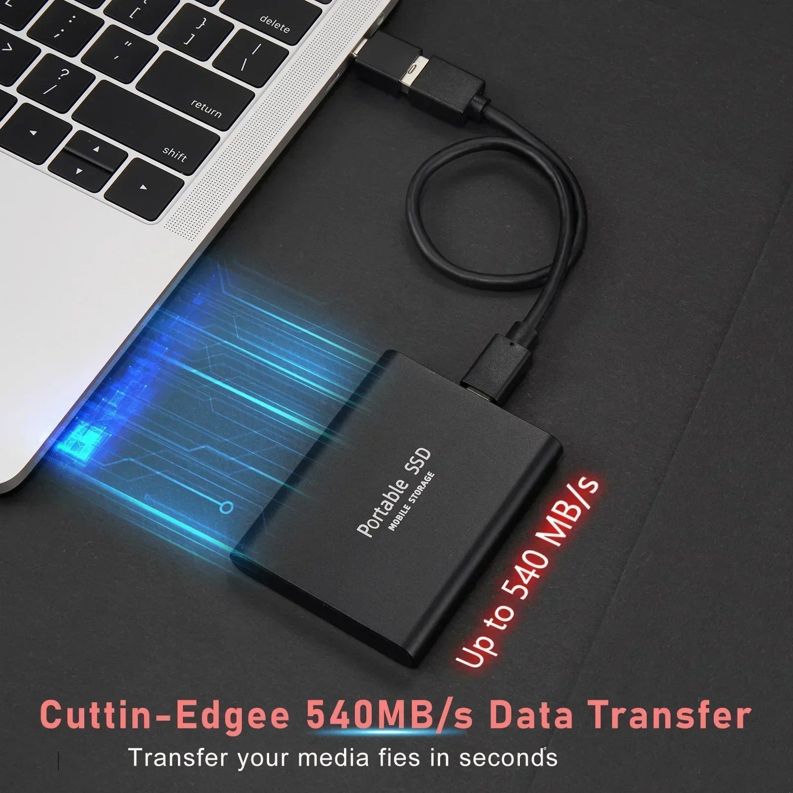 Nokmo | TECHNOLOGY | Super Fast External SSD 128GB | Mini SSD | High-Speed Storage for Laptop and PC