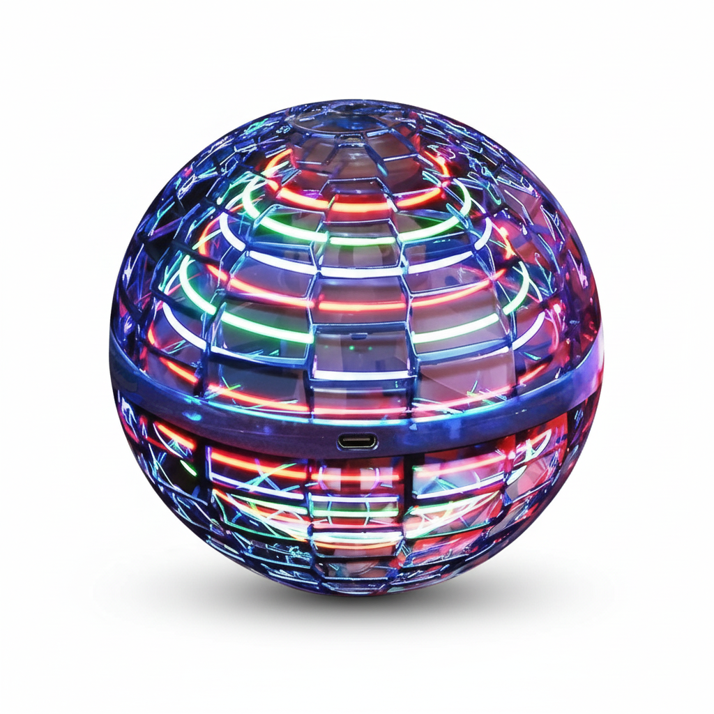 Nokmo | The Original Flying Orb Ball | Aerodynamic Flight Spinner with LED Effects | 360° Rotation & Boomerang Function | Shock-Resistant Housing & USB Fast Charging