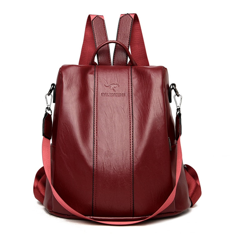 Nokmo | Theft-Proof Leather Backpack for Women in Vintage Style