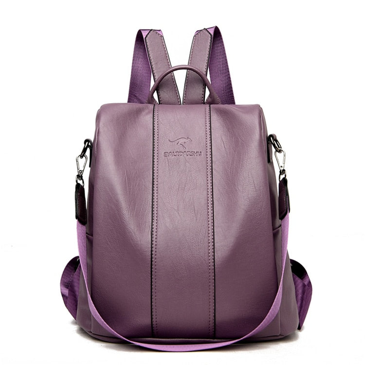 Nokmo | Theft-Proof Leather Backpack for Women in Vintage Style