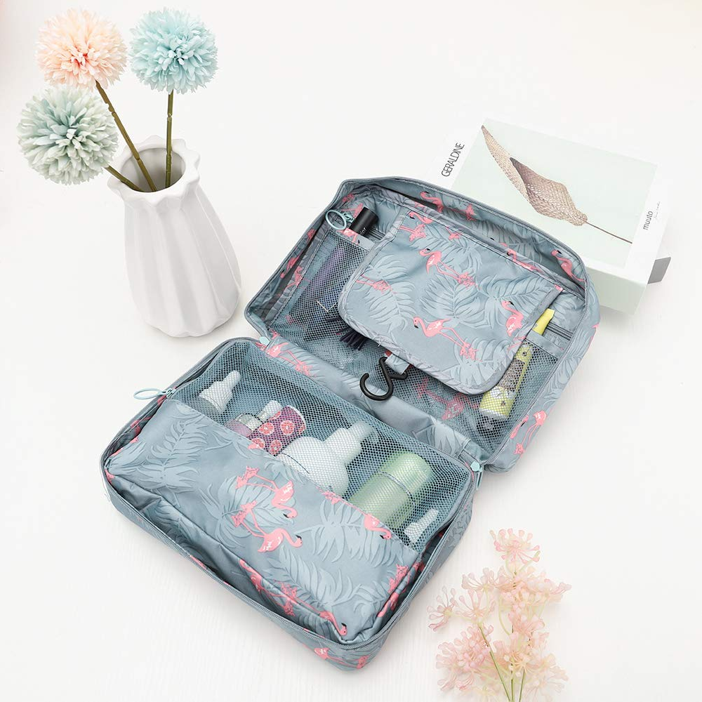 Nokmo Travel Cosmetic Bag | Waterproof & with Hook | Foldable & Padded | For Women & Men
